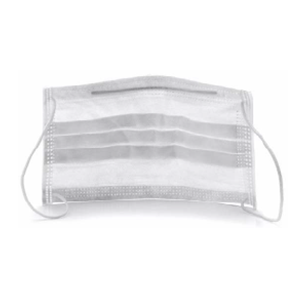 Cubrebocas plisado de 3 capas blanco